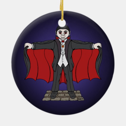 Cute Vampire/Dracula Keramisch Ornament (Achterkant)