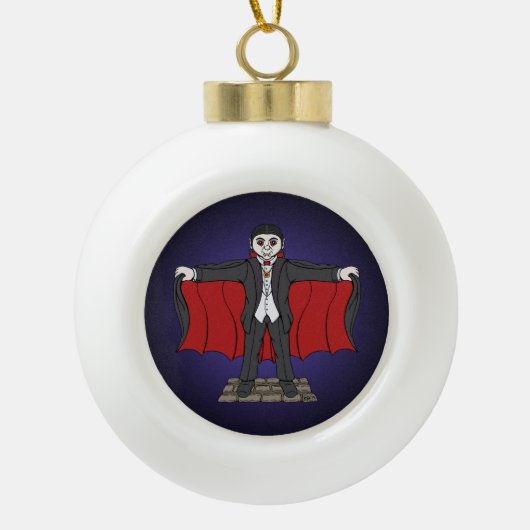 Cute Vampire/Dracula Keramische Bal Ornament (Voorkant)