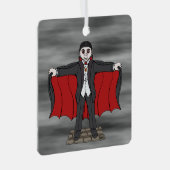 Cute Vampire/Dracula Metalen Ornament (Voorkant Rechts)