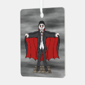 Cute Vampire/Dracula Metalen Ornament (Voorkant links)
