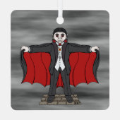 Cute Vampire/Dracula Metalen Ornament (Achterkant)