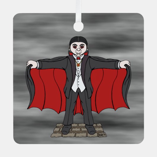 Cute Vampire/Dracula Metalen Ornament (Voorkant)