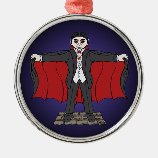 Cute Vampire/Dracula Metalen Ornament (Voorkant)