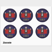 Cute Vampire/Dracula Ronde Sticker (Vel)