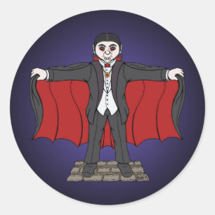 Cute Vampire/Dracula Ronde Sticker