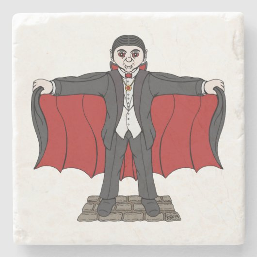 Cute Vampire/Dracula Stenen Onderzetter (Voorkant)