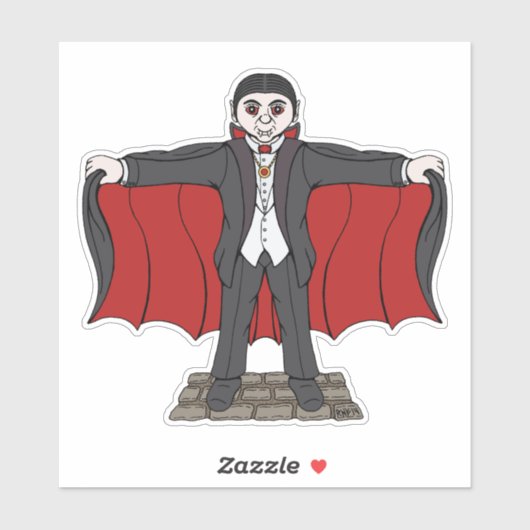 Cute Vampire/Dracula Sticker (Vel)