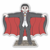 Cute Vampire/Dracula Sticker (Voorkant)