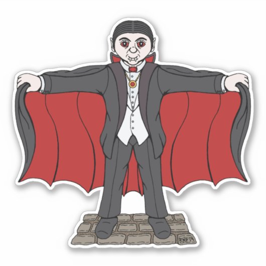 Cute Vampire/Dracula Sticker (Voorkant)