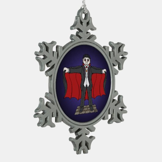Cute Vampire/Dracula Tin Sneeuwvlok Ornament (Links)