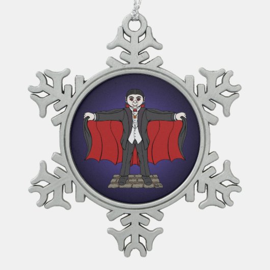 Cute Vampire/Dracula Tin Sneeuwvlok Ornament (Voorkant)