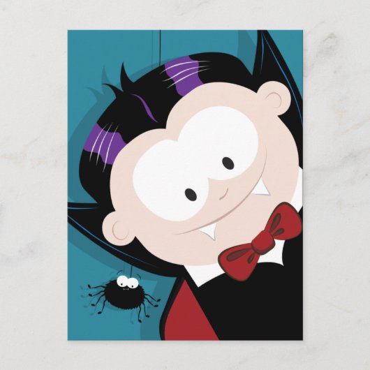 Cute Vampire en Spider Halloween Briefkaarten (Voorkant)