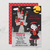 Cute Vampire Girl Halloween Kinder Spooky Kaart (Voorkant / Achterkant)