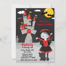 Cute Vampire Girl Halloween Kinder Spooky Kaart