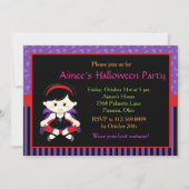 Cute Vampire Girl Halloween Party Kaart (Voorkant)