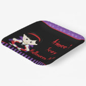 Cute Vampire Girl Halloween Party Papieren Bordje (Gebogen)