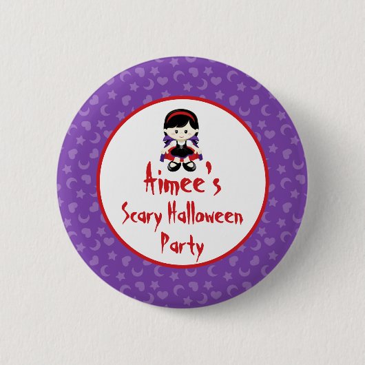 Cute Vampire Girl Halloween Party Ronde Button 5,7 Cm (Voorkant)