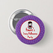 Cute Vampire Girl Halloween Party Ronde Button 5,7 Cm (Voorkant /achterkant)