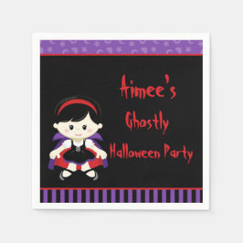 Cute Vampire Girl Halloween Party Servet