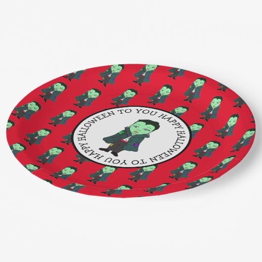 Cute Vampire Halloween Party Papieren Bordje (Gekanteld)