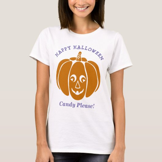 Cute Vampire Halloween Pumpkin Graphic T-shirt (Voorkant)