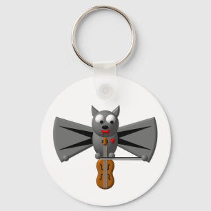 Cute vampire knuppel die viool speelt sleutelhanger