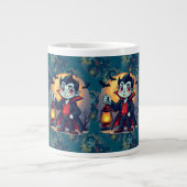Cute Vampire with Lantern Kawaii Halloween Grote Koffiekop (Voorkant)