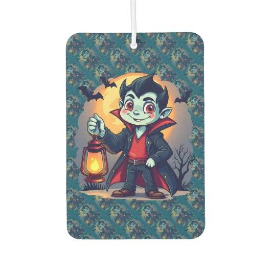 Cute Vampire with Lantern Kawaii Halloween Luchtverfrisser (Voorkant)