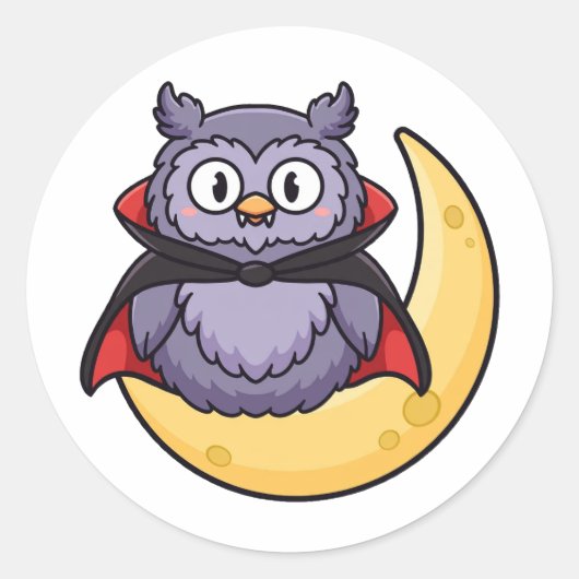 Cute Vampireuil Halloween Sticker (Voorkant)