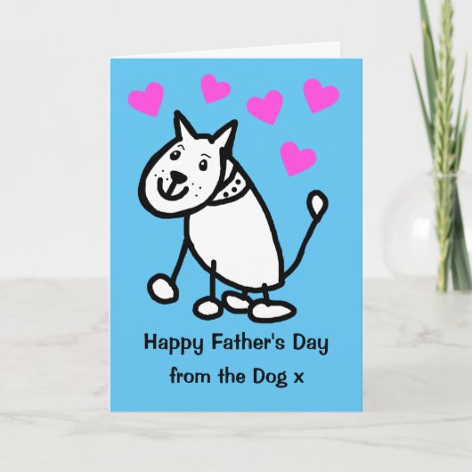 Cute Van De Hond Cartoon Vaderdag Kaart (Voorkant)