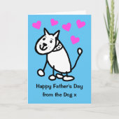 Cute Van De Hond Tekenkaart Vaderdag Kaart (Voorkant)