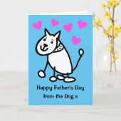 Cute Van De Hond Tekenkaart Vaderdag Kaart (Gele Bloem)