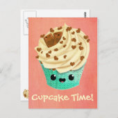 Cute Vanilla Chocolate Cupcake Briefkaart (Voorkant / Achterkant)