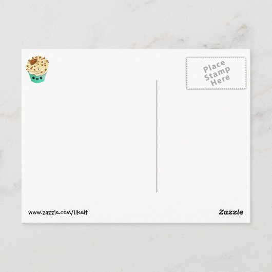 Cute Vanilla Chocolate Cupcake Briefkaart (Achterkant)
