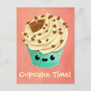 Cute Vanilla Chocolate Cupcake Briefkaart
