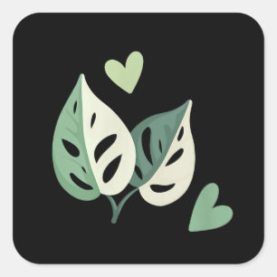 Cute Variegated Monstera Adansonii Swiss Cheese Vierkante Sticker