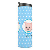 Cute Varken Cartoon Thermosbeker (Geroteerd rechts)