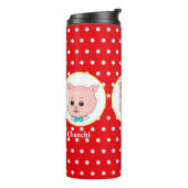 Cute Varken Cartoon Thermosbeker (Gedraaid links)