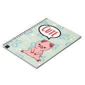 Cute Varken Doodle Comic Spreukballon Notitieboek (Linkerzijde)