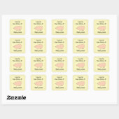 Cute Varken Gepersonaliseerd Ex Libris Vierkante Sticker (Vel)