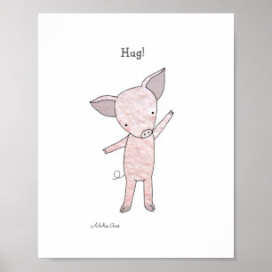 Cute Varken Knuffel Poster Biggetje Boerderij Dier
