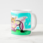 Cute varken kunst  grote koffiekop (Voorkant rechts)