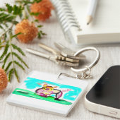 Cute varken kunst  sleutelhanger (Voorkant Rechts)