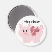 Cute varken met een roze lint magneet (Voorkant / Achterkant)