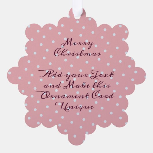 Cute Varken Met Strik Krans Stippen Roze Kerstmis Ornament Kaart (Achterkant)