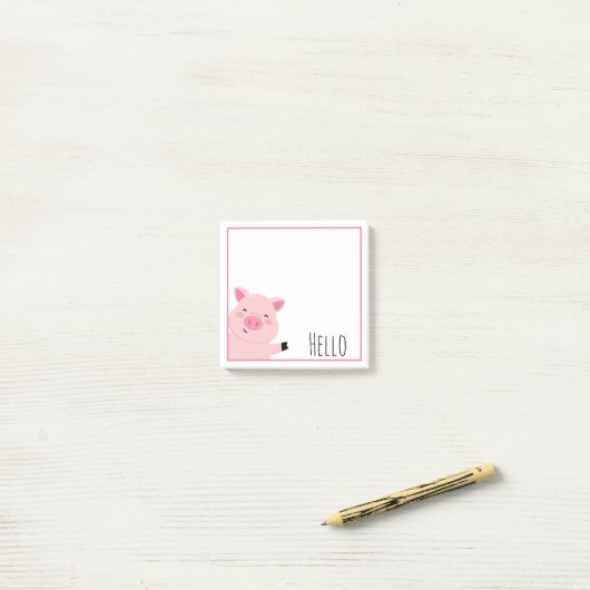Cute Varken Post-it® Notes (Op bureau)