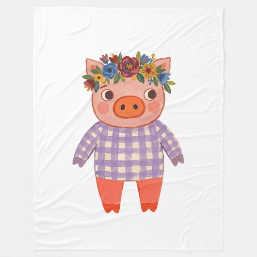 Cute Varkensdeken Fleece Deken (Voorkant)