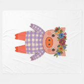 Cute Varkensdeken Fleece Deken (Voorkant (Horizontaal))