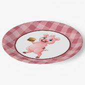 Cute varkenskookout papieren bordje (Gekanteld)