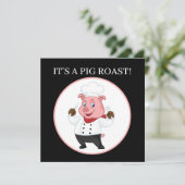 Cute varkensroast party kaart (Staand voorkant)